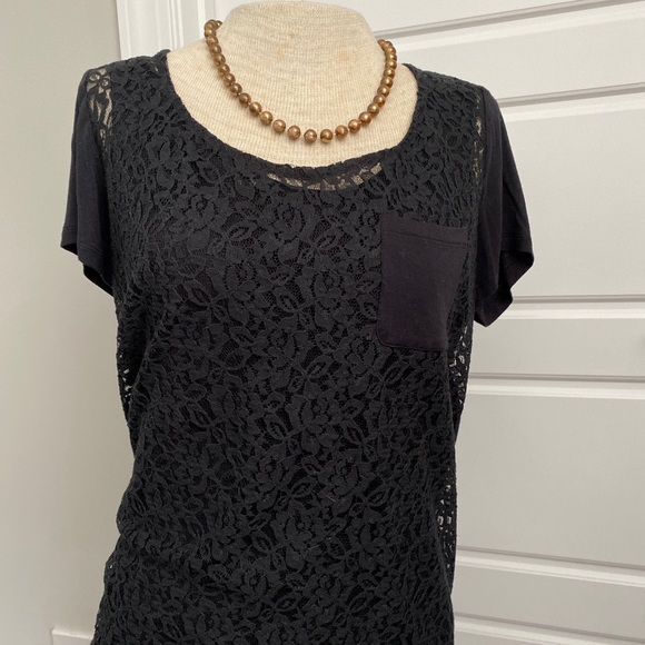 Nordstrom Top Black Lace Front - Picture 8 of 9